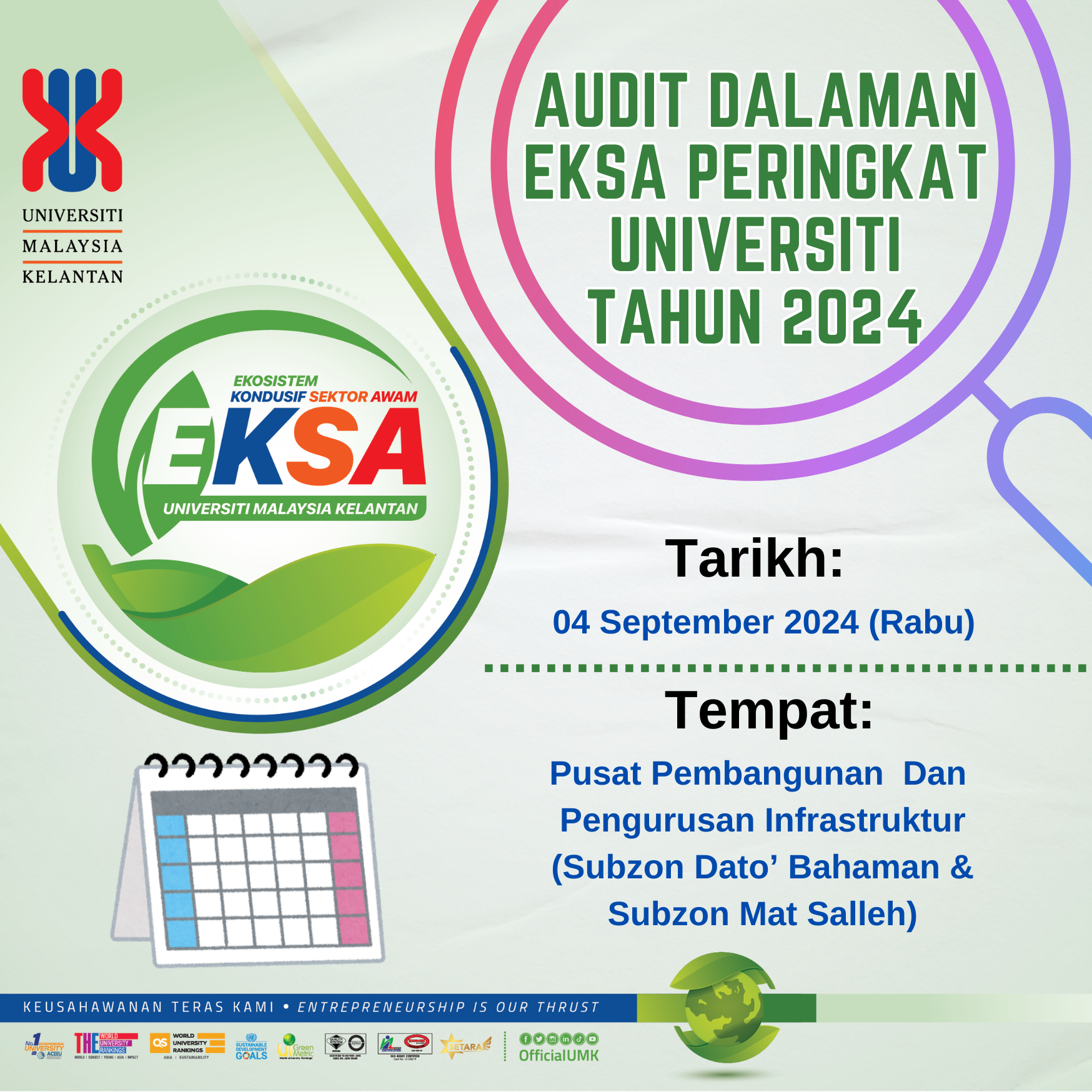 LAWATAN AUDIT EKOSISTEM KONDUSIF SEKTOR AWAM (EKSA), UMK TAHUN 2024